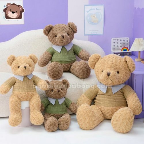 Gấu Bông Teddy Áo Len Cổ Kẻ
