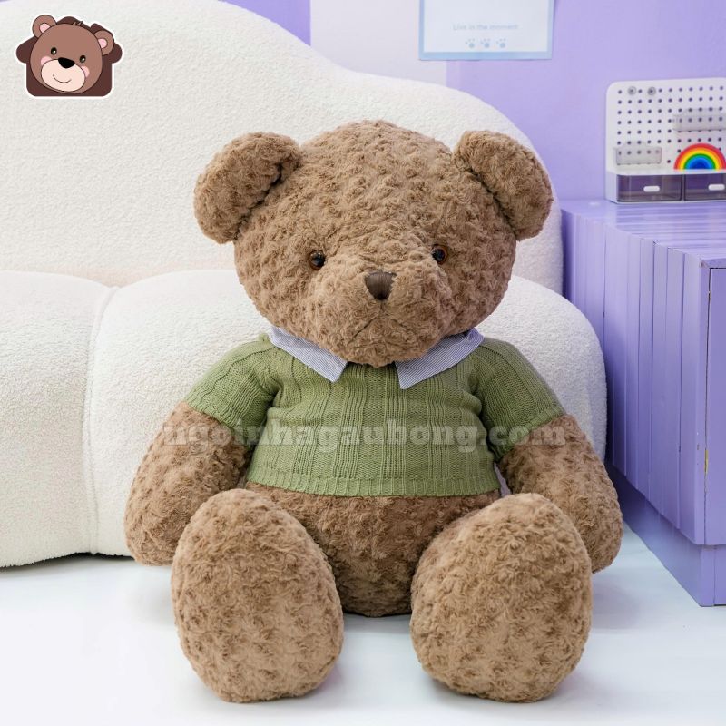 Gấu Bông Teddy Áo Len Cổ Kẻ
