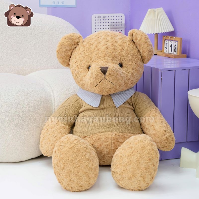 Gấu Bông Teddy Áo Len Cổ Kẻ